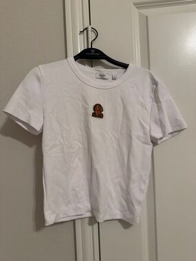 Aritzia Sunday Best BESTHUG little ribbed icon t-shirt size S white color